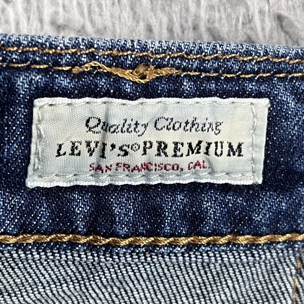 Levis 511 Mens Jeans 31x32 Blue Slim Straight Mid Rise Premium Distressed - Picture 3 of 11